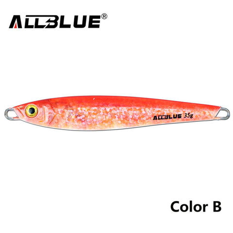 ALLBLUE Metal Jigging Spoon 35g 3D Print Laser Artificial Bait Boat Fishing Jig Lures Super Hard Lead Fish Fishing Lures