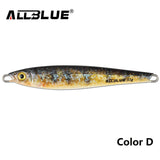 ALLBLUE Metal Jigging Spoon 35g 3D Print Laser Artificial Bait Boat Fishing Jig Lures Super Hard Lead Fish Fishing Lures