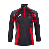 Brand fishing shirt outdoor sportswear Hiking fishing sun protection jersey Fishing Wear tackles Red white sports apparel