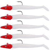 Jig Head Soft Lure PVC 11cm 22g 5 Colors Simulation 3D Artificial Bait Sinking Carp Fishing Lure