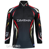 Brand fishing shirt outdoor sportswear Hiking fishing sun protection jersey Fishing Wear tackles Red white sports apparel