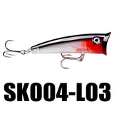 SK004 5PCS Popper Fishing Lure 70mm 11g Topwater Wobbler Floating Lure