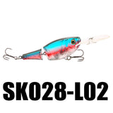 SK028 2 Section Joint Bait Crankbait 1PC 70mm 13.5g 0~1.5M