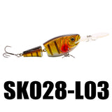 SK028 2 Section Joint Bait Crankbait 1PC 70mm 13.5g 0~1.5M