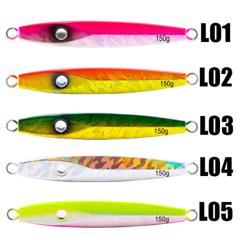 SK304 150g 168mm Ocean Boat Fishing Jig 5PCS Jigging Fishing Lure Hard Bait 3D Eyes