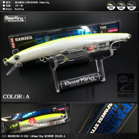 2017 good fishing lures minnow,quality professional baits 14cm/16g,