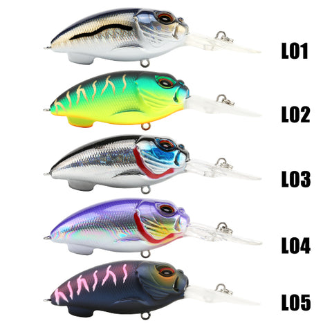 Crank SK035 Fishing Lure Wobblers 5Pcs 13.5g 55mm 0-1.5M Floating Lure Crankbait