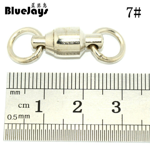 BlueJays 10pcs big pull 100kg-230kg Ball Bearing Swivel Solid Rings Sea Ocean Word Shape Stainless Steel Fishing Hook Connectors