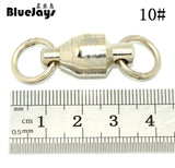 BlueJays 10pcs big pull 100kg-230kg Ball Bearing Swivel Solid Rings Sea Ocean Word Shape Stainless Steel Fishing Hook Connectors
