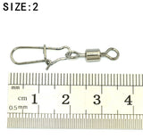BlueJays 200pcs/lot Stainless Rolling Swivel With Nice Snap MS+ZQ Hooks Lure Connector Sea Rock Fishing Swivels Snaps Tackle