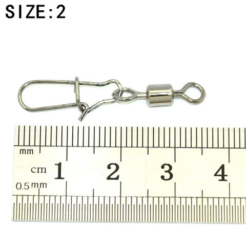 BlueJays 200pcs/lot Stainless Rolling Swivel With Nice Snap MS+ZQ Hooks Lure Connector Sea Rock Fishing Swivels Snaps Tackle