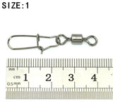 BlueJays 200pcs/lot Stainless Rolling Swivel With Nice Snap MS+ZQ Hooks Lure Connector Sea Rock Fishing Swivels Snaps Tackle