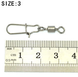 BlueJays 200pcs/lot Stainless Rolling Swivel With Nice Snap MS+ZQ Hooks Lure Connector Sea Rock Fishing Swivels Snaps Tackle