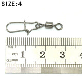 BlueJays 200pcs/lot Stainless Rolling Swivel With Nice Snap MS+ZQ Hooks Lure Connector Sea Rock Fishing Swivels Snaps Tackle