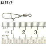 BlueJays 200pcs/lot Stainless Rolling Swivel With Nice Snap MS+ZQ Hooks Lure Connector Sea Rock Fishing Swivels Snaps Tackle