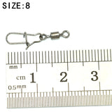 BlueJays 200pcs/lot Stainless Rolling Swivel With Nice Snap MS+ZQ Hooks Lure Connector Sea Rock Fishing Swivels Snaps Tackle