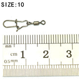 BlueJays 200pcs/lot Stainless Rolling Swivel With Nice Snap MS+ZQ Hooks Lure Connector Sea Rock Fishing Swivels Snaps Tackle