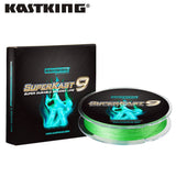 KastKing Superkast 9 Strands 275m 20-80LB 9.1-36.3KG 9 Weaves Fishing Line PE Braided Multifilament Line for Lake River Fishing