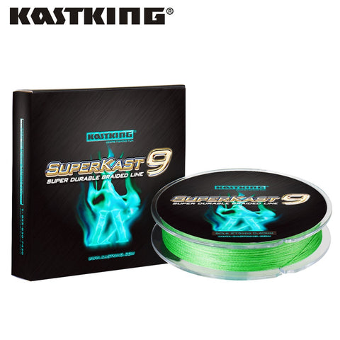 KastKing Superkast 9 Strands 275m 20-80LB 9.1-36.3KG 9 Weaves Fishing Line PE Braided Multifilament Line for Lake River Fishing