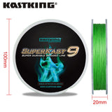 KastKing Superkast 9 Strands 275m 20-80LB 9.1-36.3KG 9 Weaves Fishing Line PE Braided Multifilament Line for Lake River Fishing