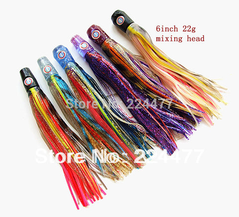 6 inch soft octopus skirt bait fishing lure fishing tackle tuna lures soft head sea trolling fishing lure salt water lures