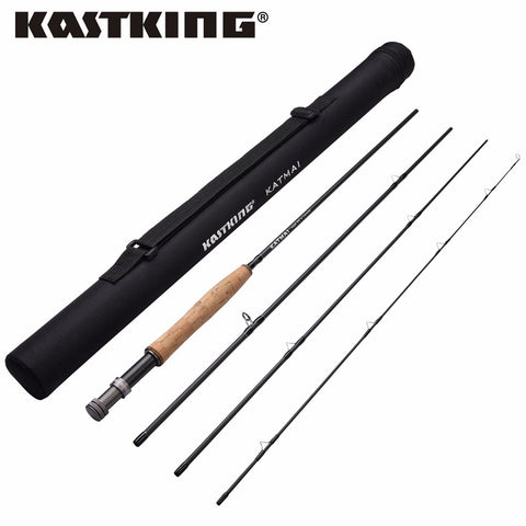 KastKing Katmai Carbon Fly Fishing Rod 2.55M / 2.7M Spinning Rod with Cork Handle for Fly Fishing