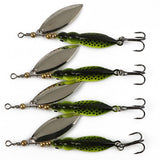 4pcs/lot Spinner Bait Fishing Lures Trout Metal Spoon Artificial Bait Fishing Tackle 15g/9cm