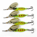 4pcs/lot Spinner Bait Fishing Lures Trout Metal Spoon Artificial Bait Fishing Tackle 15g/9cm