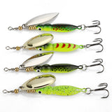 4pcs/lot Spinner Bait Fishing Lures Trout Metal Spoon Artificial Bait Fishing Tackle 15g/9cm