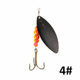 Brand 1PC 1# 2# 3# 4# 5# Willow shaped Mepps Spinner Bait Fishing Lure Bass Hard Baits Spoon With Treble Hook Tackle