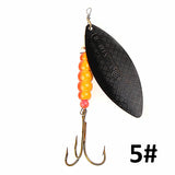 Brand 1PC 1# 2# 3# 4# 5# Willow shaped Mepps Spinner Bait Fishing Lure Bass Hard Baits Spoon With Treble Hook Tackle