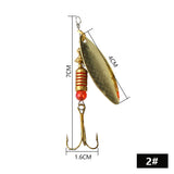 Brand 1PC 1# 2# 3# 4# 5# Willow shaped Mepps Spinner Bait Fishing Lure Bass Hard Baits Spoon With Treble Hook Tackle