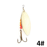 Brand 1PC 1# 2# 3# 4# 5# Willow shaped Mepps Spinner Bait Fishing Lure Bass Hard Baits Spoon With Treble Hook Tackle