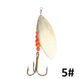 Brand 1PC 1# 2# 3# 4# 5# Willow shaped Mepps Spinner Bait Fishing Lure Bass Hard Baits Spoon With Treble Hook Tackle