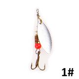 Brand 1PC 1# 2# 3# 4# 5# Willow shaped Mepps Spinner Bait Fishing Lure Bass Hard Baits Spoon With Treble Hook Tackle