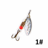 Brand 1PC 1# 2# 3# 4# 5# Willow shaped Mepps Spinner Bait Fishing Lure Bass Hard Baits Spoon With Treble Hook Tackle