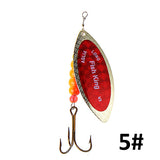 Brand 1PC 1# 2# 3# 4# 5# Willow shaped Mepps Spinner Bait Fishing Lure Bass Hard Baits Spoon With Treble Hook Tackle