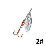 Brand 1PC 1# 2# 3# 4# 5# Willow shaped Mepps Spinner Bait Fishing Lure Bass Hard Baits Spoon With Treble Hook Tackle