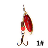 Brand 1PC 1# 2# 3# 4# 5# Willow shaped Mepps Spinner Bait Fishing Lure Bass Hard Baits Spoon With Treble Hook Tackle