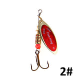 Brand 1PC 1# 2# 3# 4# 5# Willow shaped Mepps Spinner Bait Fishing Lure Bass Hard Baits Spoon With Treble Hook Tackle