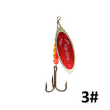 Brand 1PC 1# 2# 3# 4# 5# Willow shaped Mepps Spinner Bait Fishing Lure Bass Hard Baits Spoon With Treble Hook Tackle