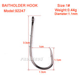 100pc fishhook BAITHOLDER HOOK black color