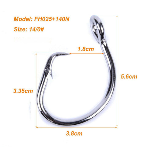 50pcs Circle Hook Size 13/0#-16/0# For Fishing Stainless steel