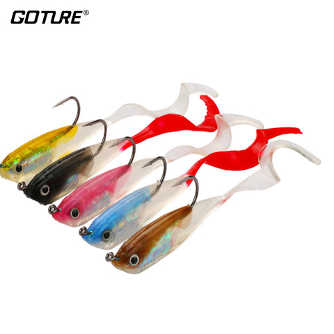 Goture Soft Fishing Lures Lead Fish Silicone Bait Wobblers For Fishing Tackle 5pcs 10cm 14.7g