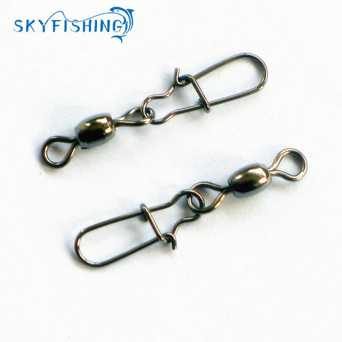 30Pcs Crane Fishing Swivel With Nice Safe Snap Size 0-8# 7-35kg Test Stainless Steel Diamond Snap Fishing Tackle Box