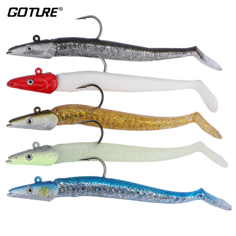 Jig Head Soft Lure PVC 11cm 22g 5 Colors Simulation 3D Artificial Bait Sinking Carp Fishing Lure