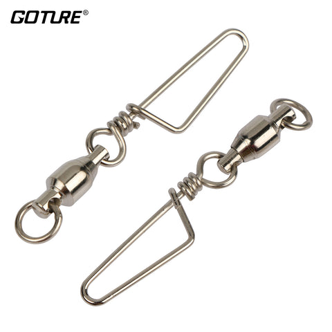 Goture 100pcs/lot Rolling Swivel with Coastlock Snap  ZC+HX Fishing Tackle Accessories Hook Lure Connector