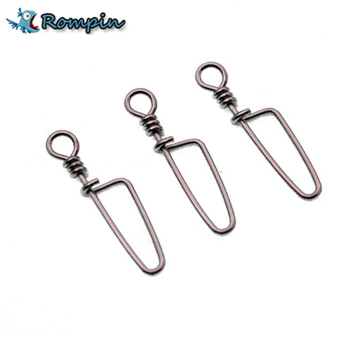 Rompin 50pcs/lot Coastlock Snap Fishing Barrel Swivel safety snap  Swivel Snap 0#-5# fishing swivels