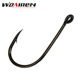 100 Pcs/lot fishing hooks(GF) #5 #7 #9 #11 High carbon steel CarbonBlack Bait Holder Fish Hook Set High quality