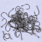 100 Pcs/lot fishing hooks(GF) #5 #7 #9 #11 High carbon steel CarbonBlack Bait Holder Fish Hook Set High quality